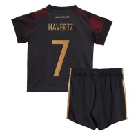 Koszulka piłkarska Niemcy Kai Havertz #7 Strój wyjazdowy dla dzieci MŚ 2022 tanio Krótki Rękaw (+ Krótkie spodenki)